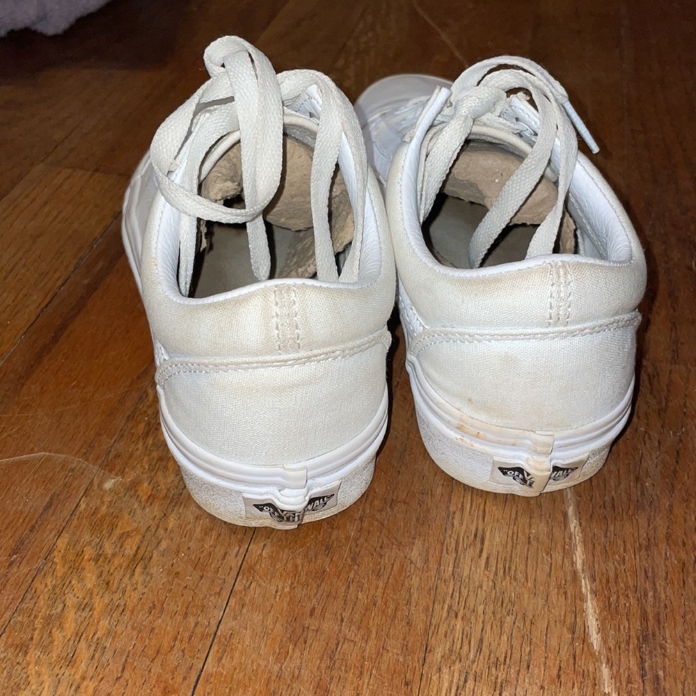 •VANS• OLD SKOOL LOW TOP LACE UP TRIPLE WHITE SNEAKERS VGUC SIZE 6.5 - Picture 6 of 9